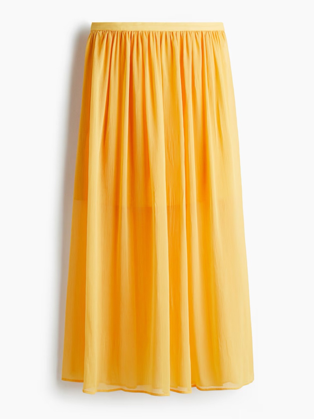 H&M Sheer Yellow Crinkled Skirt